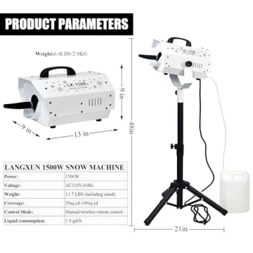 LANGXUN 1500W Snow Machine with Remote Control