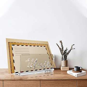 Mail Organizer Countertop, wishacc Bill Holder for Desk, Vertical Acrylic Letter Sorter Bin in Transparent Color