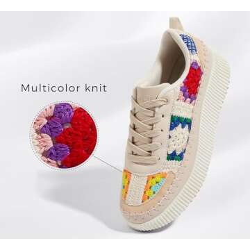 LUCKY STEP Women's Running Shoes Knit Non Slip Walking Trainers Casual Breathable Lightweight Sports...