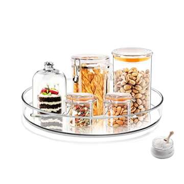 2PACK - 10" Clear Lazy Susan Organizer for Cabinet – Quality-Crafted, Durable Turntable Organizer,...