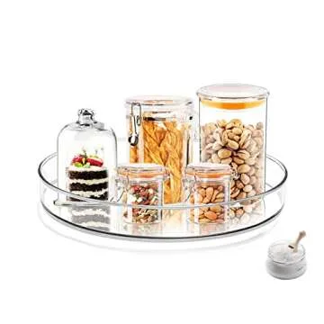 2PACK - 10" Clear Lazy Susan Organizer for Cabinet – Quality-Crafted, Durable Turntable Organizer,...
