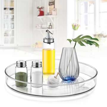 2PACK - 10" Clear Lazy Susan Organizer for Cabinet – Quality-Crafted, Durable Turntable Organizer, Bathroom & Cabinet Organizer for Pantry Organization and Storage – Kitchen Organization by TLC Depot