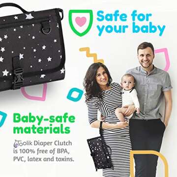 Toolik Baby Diaper Clutch Portable Changing Pad