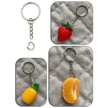 Key Ring with Chain and Open Jump Rings 1 inch, 50 Pack