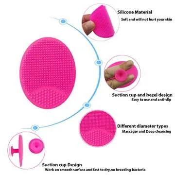 HieerBus Soft Silicone Face Scrubber,Facial Cleansing Brush,Facial Exfoliation Scrub for Massage Pore Cleansing Blackhead Removing Deep Scrubbing for All Kinds of Skins (2ed-White + Grey)