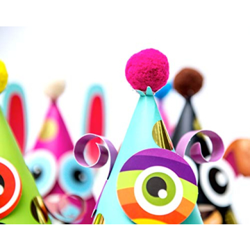 Glittery Garden 24 Pcs Party Hats Birthday Activity Kit with Stickers - Kids Fun Arts & Crafts. Make Your Own Animal & Monster Theme Party Favors & Game Supplies