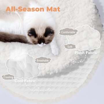 Easyego Modern Cat Tree,Aesthetic Wood Cat Tower with Scratching Posts,Hand-Woven Basket and Flower Platform & Cat Condo for Large Cats,(White)