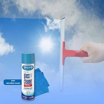 Sprayway, Glass Cleaner, window cleaner, spray foam with Bonus NikCatcher 16x16" 400 GSM Microfiber Cleaning Cloth Towel Rags (19 Oz Can.) (Color may vary)