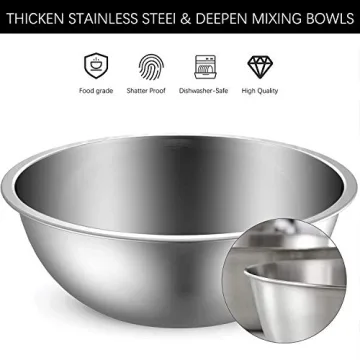 Versatile Stainless Steel Mixing Bowls Set by AIKKIL