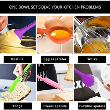 Versatile Stainless Steel Mixing Bowls Set by AIKKIL