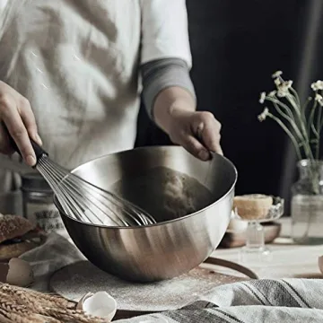 Versatile Stainless Steel Mixing Bowls Set by AIKKIL