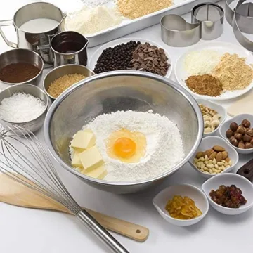 Versatile Stainless Steel Mixing Bowls Set by AIKKIL