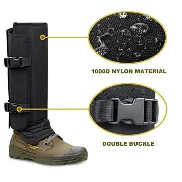 skiguard Snake Guard Snake Gaiters, Waterproof Snake Chaps for Lower Legs, Snake Bite Proof Guardz Gaiters, Snake Guardz Fit for Men & Women, Adjustable Size for Hunting Hiking and Farm