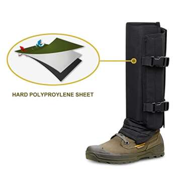 skiguard Snake Guard Snake Gaiters, Waterproof Snake Chaps for Lower Legs, Snake Bite Proof Guardz Gaiters, Snake Guardz Fit for Men & Women, Adjustable Size for Hunting Hiking and Farm