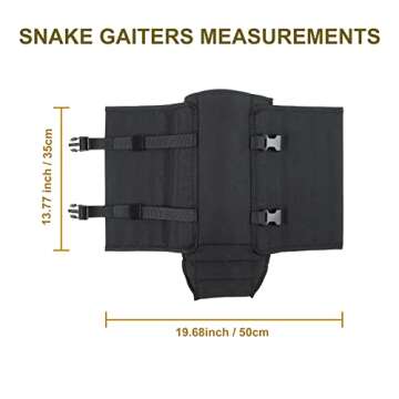 skiguard Snake Guard Snake Gaiters, Waterproof Snake Chaps for Lower Legs, Snake Bite Proof Guardz Gaiters, Snake Guardz Fit for Men & Women, Adjustable Size for Hunting Hiking and Farm