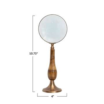 Creative Co-Op Vintage Brass and Bone, Multicolor Magnifying Glass