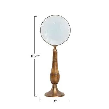 Creative Co-Op Vintage Brass and Bone, Multicolor Magnifying Glass