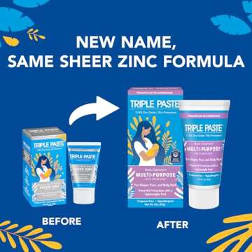 Triple Paste Multi-Purpose Baby Healing Ointment, 2 oz Tube, Diaper Rash Cream and Skin Protectant f...