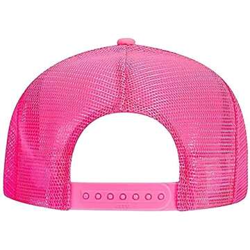 Yellow Glitter Face Hat Mesh Trucker Hat Adjustable Snap Closure Cap Women Pink