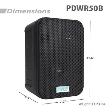 Weatherproof Dual Outdoor Speaker Set - Pyle - PDWR50B