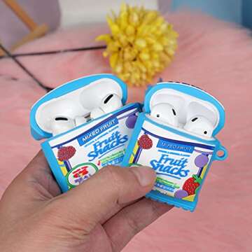 Oqplog for AirPod Pro 2019/Pro 2 Gen 2022 Case Food Design Cover for AirPods Pro Silicone Cases Air Pods Pro Cute Funny Cartoon 3D Kawaii Fun Soft Cool Unique for Girls Boys Teen Girly (Fruit Candy)