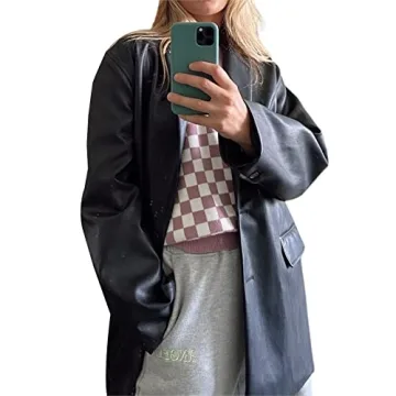 Stylish Women's Faux Leather Blazer Jacket for All Occasions