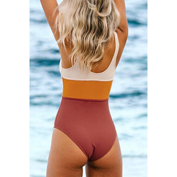 CUPSHE Women's One Piece Color Block Swimsuit