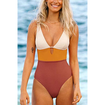 CUPSHE Women's One Piece Color Block Swimsuit