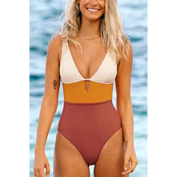 CUPSHE Women's One Piece Color Block Swimsuit
