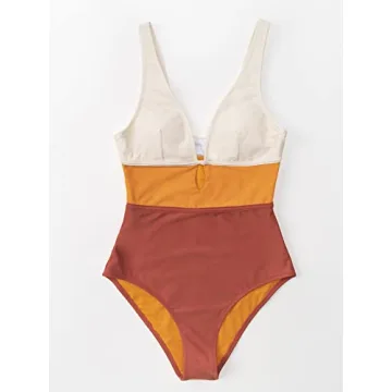 CUPSHE Women's One Piece Color Block Swimsuit