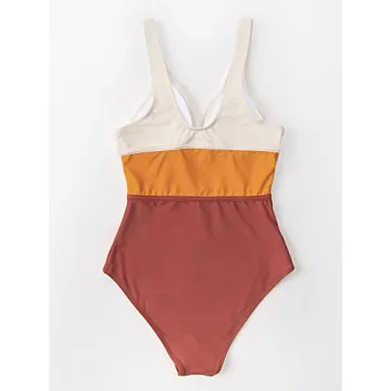 CUPSHE Women's One Piece Color Block Swimsuit
