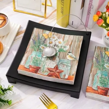 AnyDesign 80Pcs Daisy Flower Paper Napkin Rustic Farmhouse