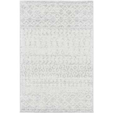 Livabliss Chester Boho Moroccan Area Rug,6'7" x 9',Grey