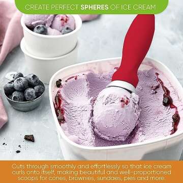 Spring Chef Ice Cream Scoop with Soft Grip Handle