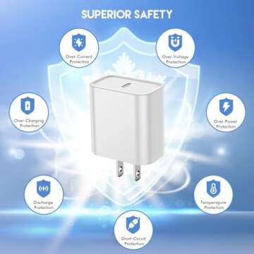 iPhone Charger Fast Charging 10 FT, PD 20W USB C Wall Charger Block Lightning Charger with 10FT Long Type C to Lightning Fast Charging Data Sync Cable Compatible with iPhone 14 13 12 11 XS XR X 8 iPad