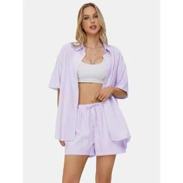 EXLURA Women's Summer 2 Piece Lounge Set - Comfy Style