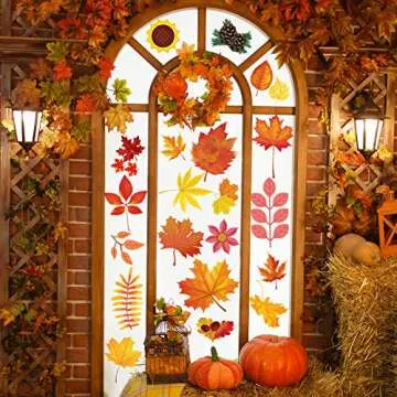 Funnlot Fall Window Clings 324 PCS for Thanksgiving Decor