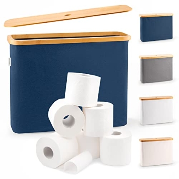 Lonbet Toilet Paper Basket - Elegant Bamboo Storage for Bathroom Organization