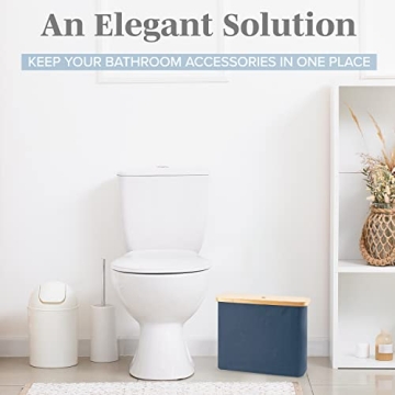 Lonbet Elegant Bamboo Toilet Paper Holder for Storage