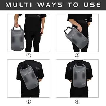 ESONE Waterproof Dry Bag for Women Men, 2L/ 5L/ 10L/ 15L/ 20L Roll Top Lightweight Transparent Dry Storage Bag Backpack with Cool Phone Case for Swimming, Boating, Camping and Beach