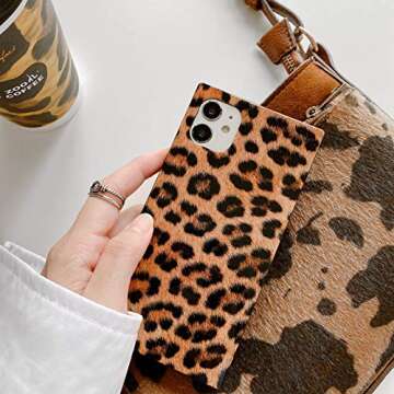 YonMeet Square Cow Print Phone Case for iPhone 11 Pro Max 6.5 inch Soft Slim Thin Luxury Shockproof Glossy Girls Women Back Cover Shell (Cow Print, iPhone 11 Pro Max)