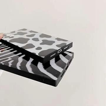 YonMeet Square Cow Print Phone Case for iPhone 11 Pro Max 6.5 inch Soft Slim Thin Luxury Shockproof Glossy Girls Women Back Cover Shell (Cow Print, iPhone 11 Pro Max)