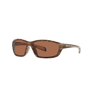 Native Eyewear Kodiak Polarized Rectangular Sunglasses, Wood/Brown, 60 mm