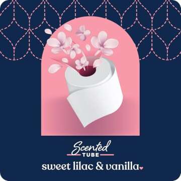 Quilted Northern Ultra Plush Toilet Paper with Sweet Lilac & Vanilla Scented Tube, 24 Mega Rolls = 96 Regular Rolls (Packaging May Vary) White