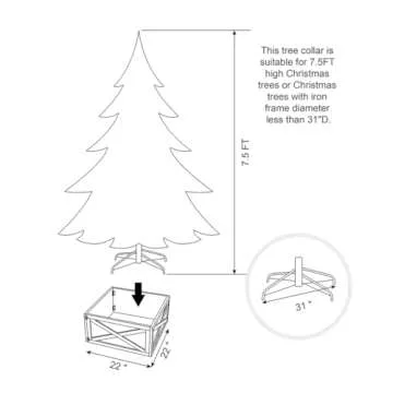 Glitzhome Rustic Wooden Tree Collar for Christmas Trees