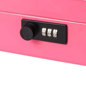 Durable Cash Box with Combination Lock for Secure Storage