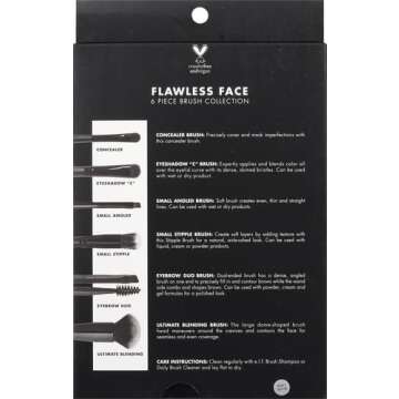 e.l.f. Flawless Face Kit, 6-Piece Brush Collection, Brushes For Face, Eyes & Brows, Vegan & Cruelty-Free