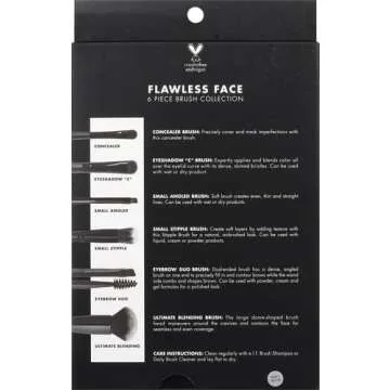 e.l.f. Flawless Face Kit, 6-Piece Brush Collection, Brushes For Face, Eyes & Brows, Vegan & Cruelty-Free