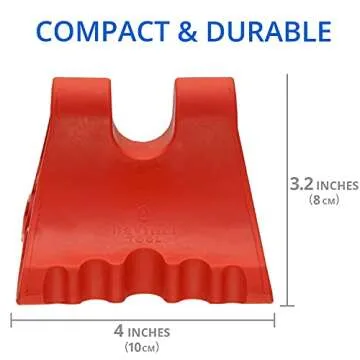 Davinci Tool (Red) -USA Made- Hard Rubber Neck Tension Relief & Pressure Point Massage Tool - Occipital Release Tool - Cervical Traction Device- Suboccipital Release Device - Neck Stretcher