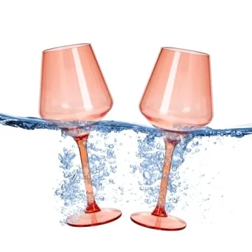 Stylish Acrylic Unbreakable Wine Glasses Set of 2